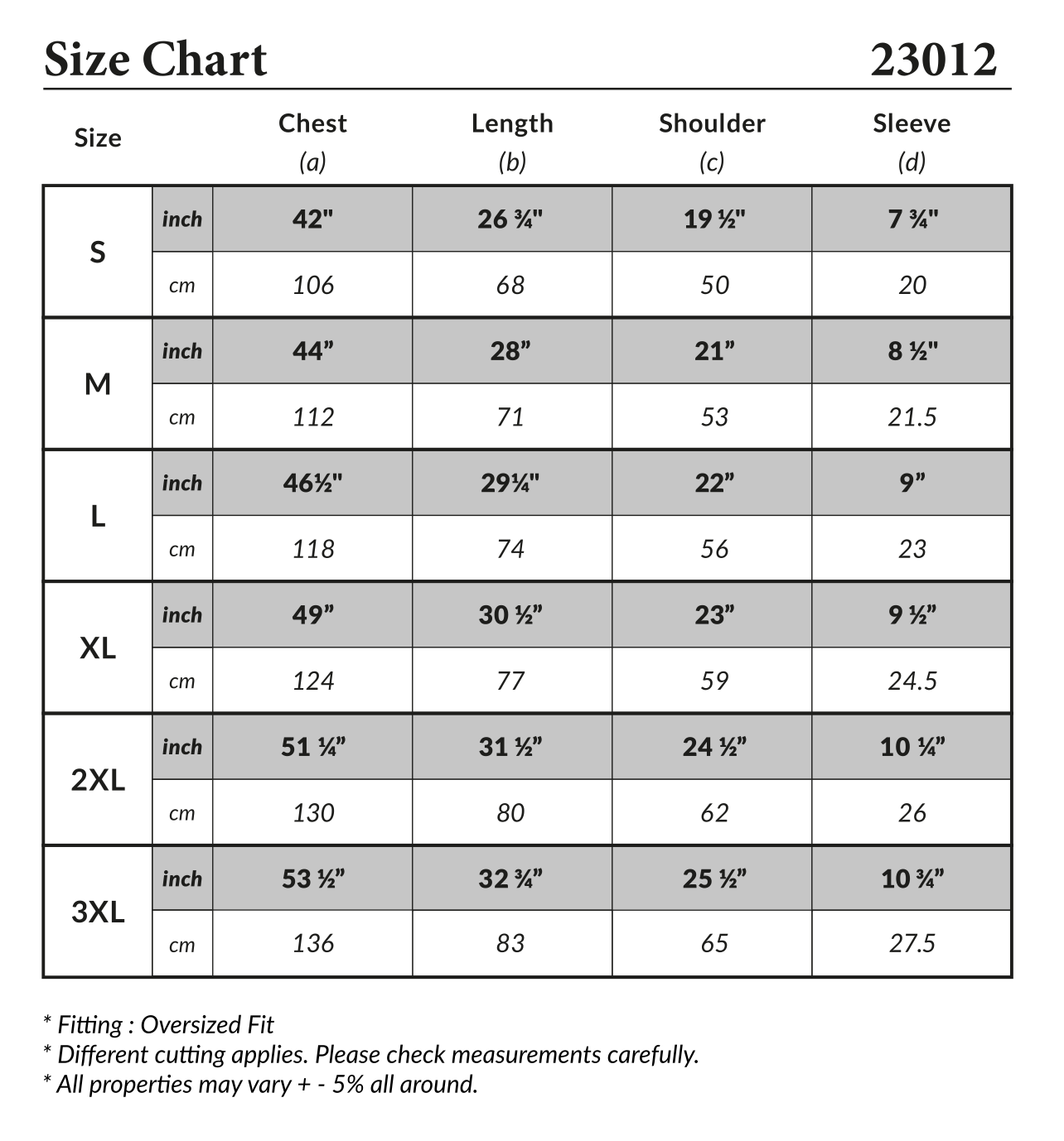 Size Chart